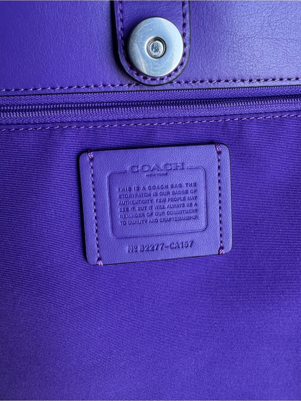 Reversible COACH City Tote PURPLE - RARE & HTF! - Picture 10 of 13